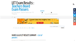 Desktop Screenshot of letexamresults.com